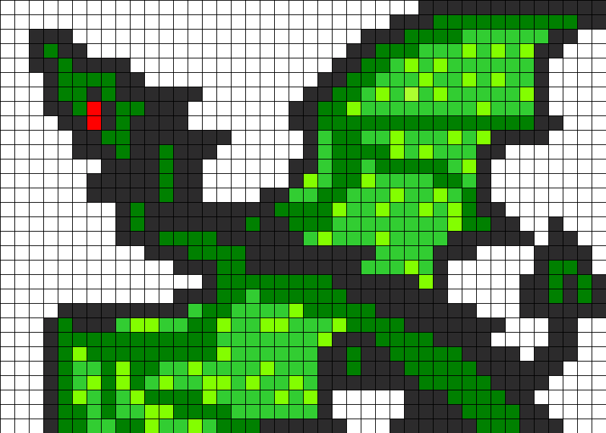 Simple Dragon Pixel Art Grid - Pixel Art Grid Gallery