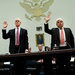 Robert Willumstad and Martin Sullivan, former American Insurance Group chiefs, being sworn in at a House hearing in 2008 over the company's collapse.