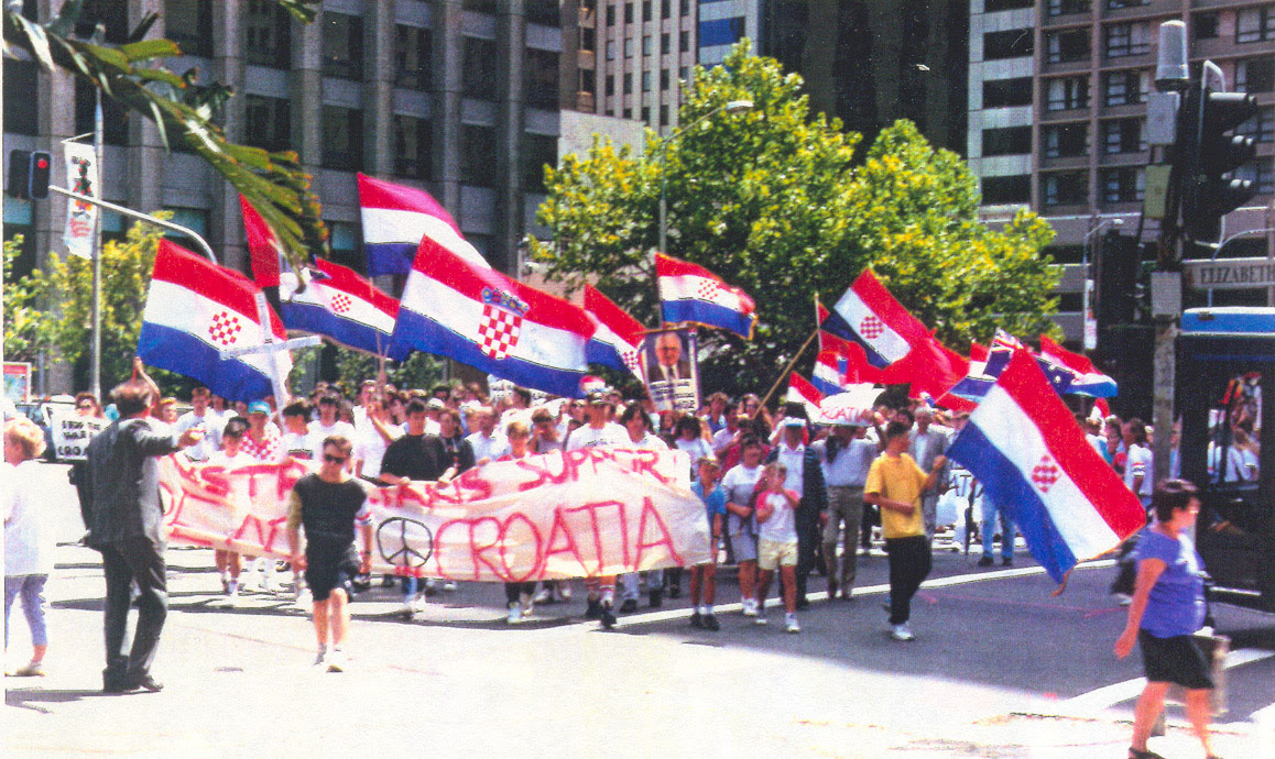 Croats of Sydney, Australia March for democracy in Croatia 1991 Photo: Ina Vukic