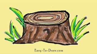 How To Draw A Tree Stump Easy - Drawing Tutorials