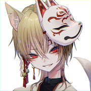 狐面 和風 かっこいい 女の子 イラスト 1345