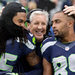 Seahawks Coach Pete Carroll with cornerback Richard Sherman, left, and receiver Doug Baldwin before Sunday's victory over the Cardinals.