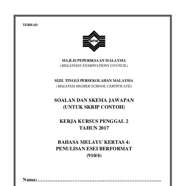 Contoh Soalan Peperiksaan Bahasa Melayu Spm - Abu Bakaran