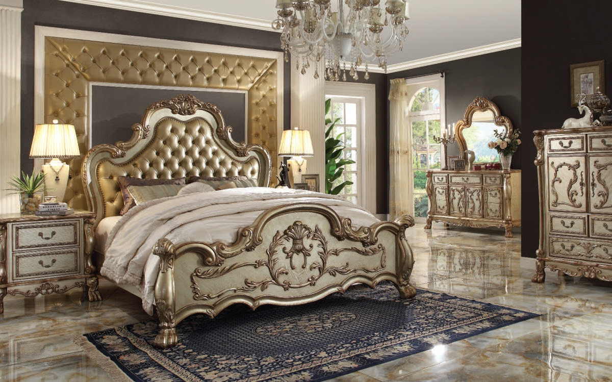 California king (13) show all results. Dresden Classic Gold Patina Wood 5pc Bedroom Set W Cal King Bed The Classy Home
