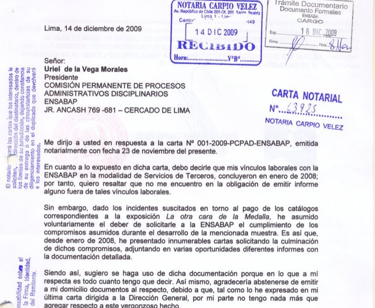 Modelo De Carta Notarial Por Devolucion De Dinero Peru 