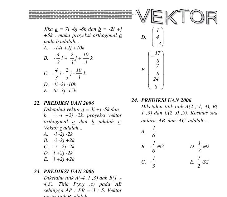 Contoh Latihan Soal: Contoh Soal Vektor Negatif Matematika