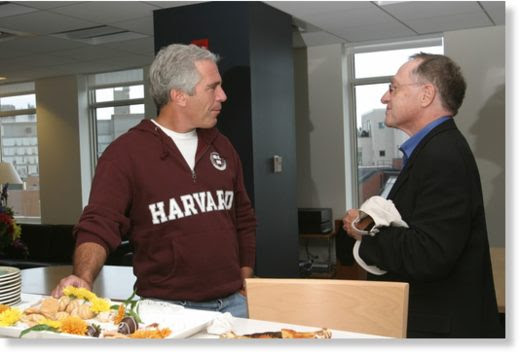 Jeffrey Epstein with his attorney, Harvard Professor Alan Dershowitz