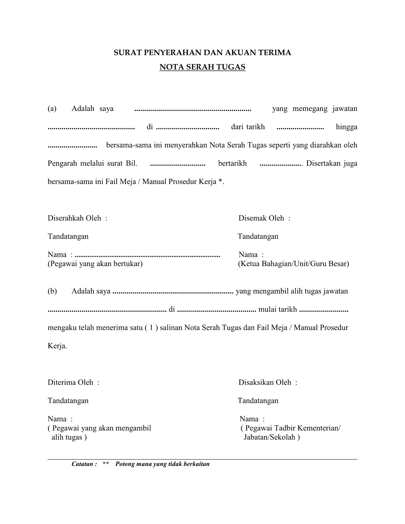 Surat Serahan Tugas / 19 Contoh Surat Kuasa Pengalihan ...