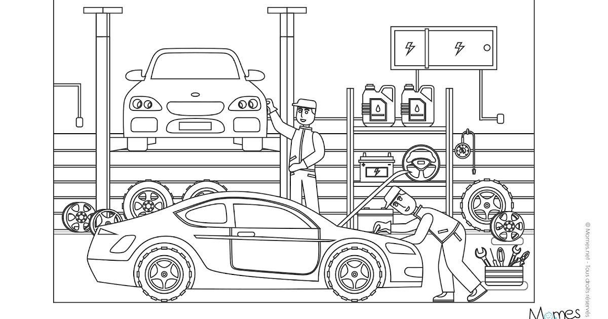 Download Coloriage Garage | Coloriage