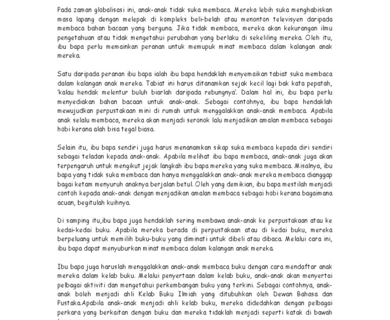 peranan ibu bapa memupuk amalan membaca