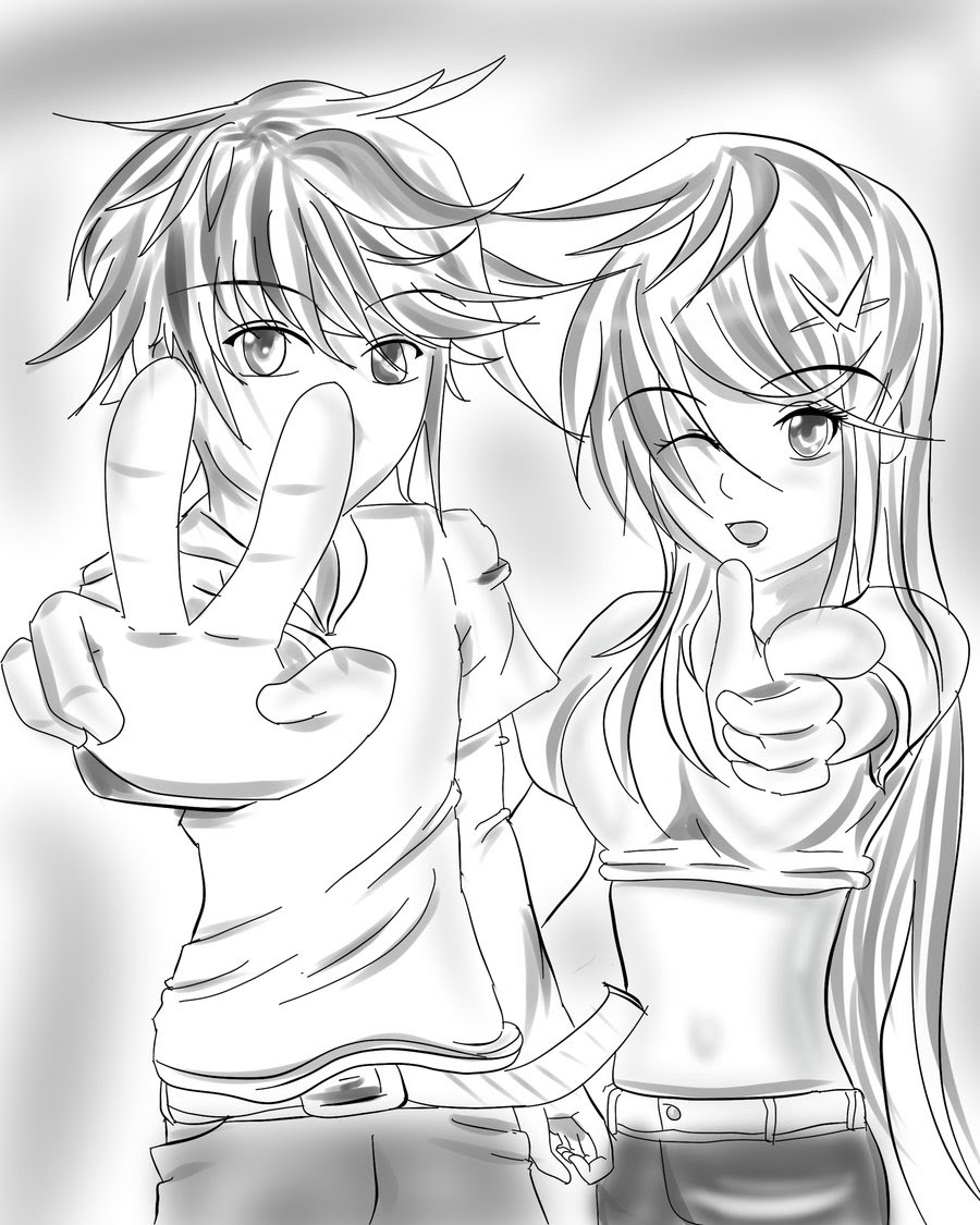 Friendship Boy And Girl Best Friends Drawing Anime