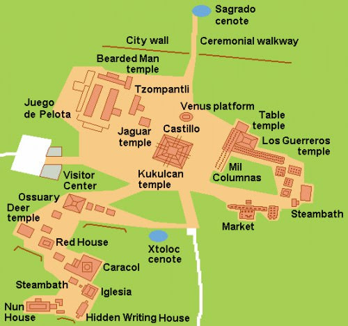 Map of Chichen Itza