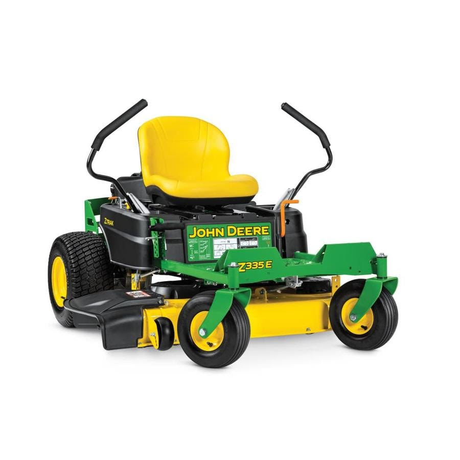 The x105 is the smallest with 6.85kw engine power and the x165 ride on mower is the largest at 12.1kw. John Deere Z335e 20 Hp V Twin Dual Hydrostatic 42 In Zero Turn Lawn Mower With Mulching Capability Kit Sold Separately In The Zero Turn Riding Lawn Mowers Department At Lowes Com
