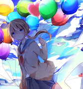 美しい花の画像 新鮮なイラスト 風船 女の子