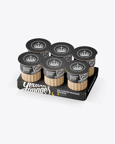 Download Matte Ice Coffee 6 K-Cups Pack Mockup - Halfside View ...