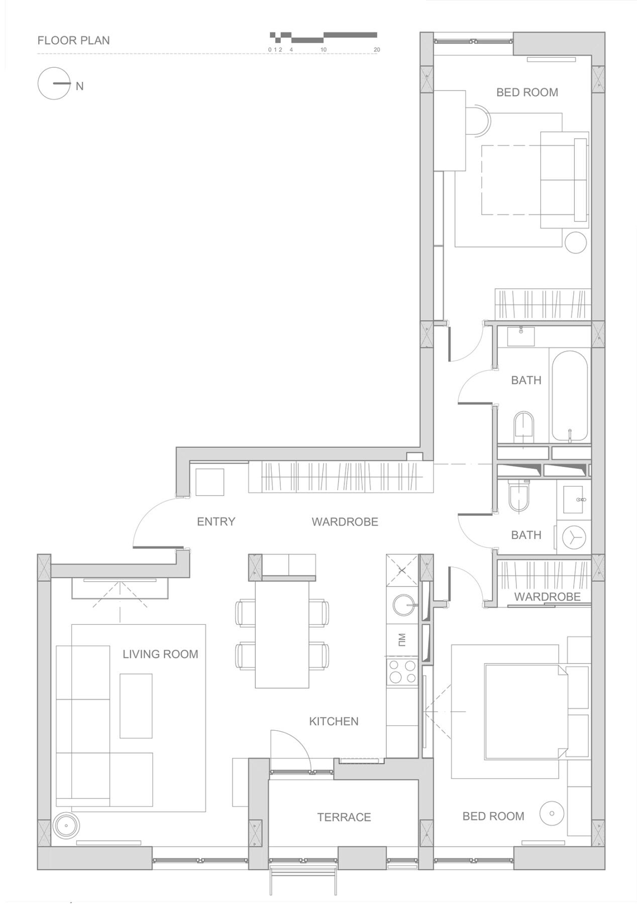  ideally the mystery would start with seemingly decorat. Double Bedroom L Shaped Home Design 2 Examples With Floor Plans
