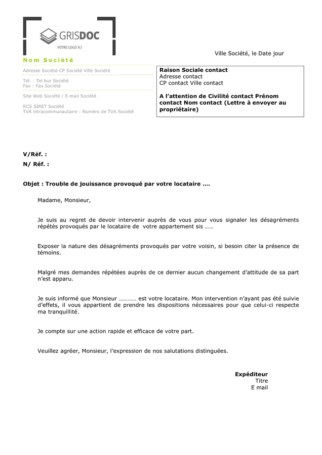 formulaire  lettre pour demander   locataire de partir