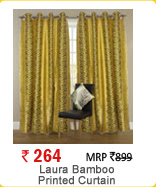 Laura Bamboo Printed Curtain Set of 2