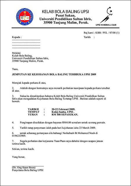 Surat Rasmi Jemputan Menteri Besar - FRasmi