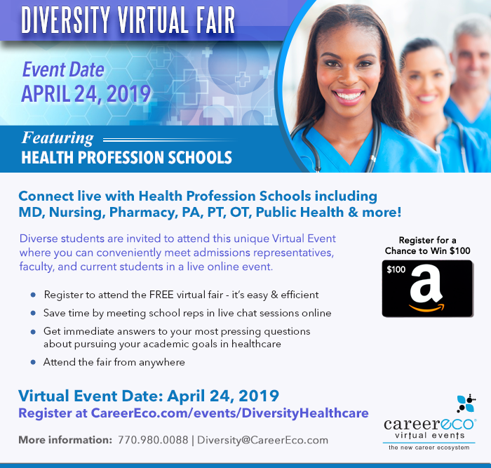 Diversity Healthcare Virtual Fair - Featuring 40+ Health Profession Schools