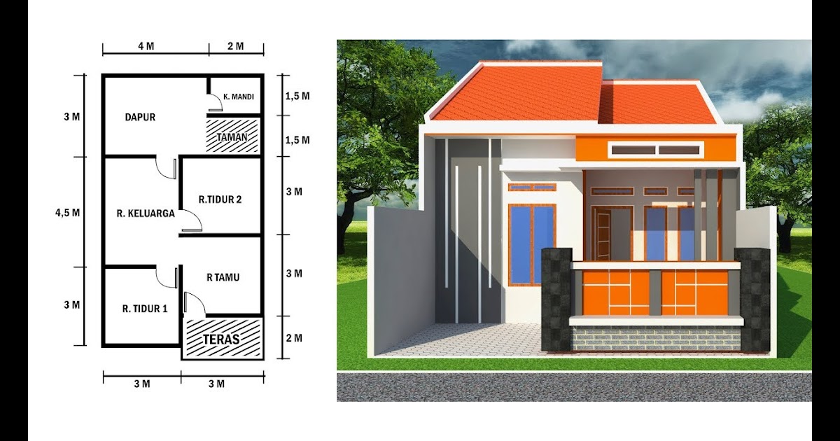  Desain Rumah Lengkap Dengan Ukurannya  Desainhom