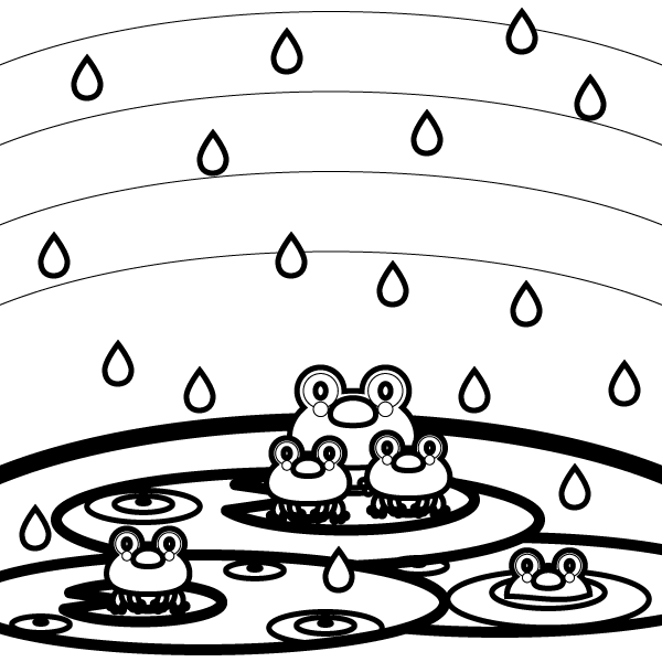 トップ100梅雨 イラスト 白黒 動物ゾーン