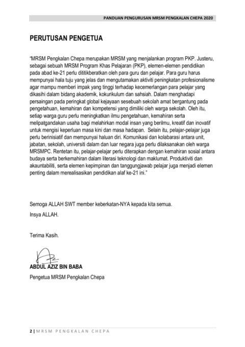 Info semakan keputusan mrsm 2021 tingkatan 1 dan 4 serta cara cetakan tawaran berjaya. Planner 2020 Mrsm Pengkalan Chepa Latest Complete Flip Ebook Pages 1 50 Anyflip Anyflip