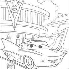The coloring sheet features a cute car with eyes and lips. Cars Coloring Pages 52 Free Disney Printables For Kids To Color Online