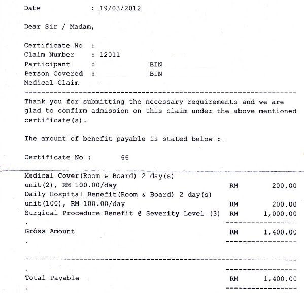 Contoh Surat Rasmi Claim Insurans - VRasmi