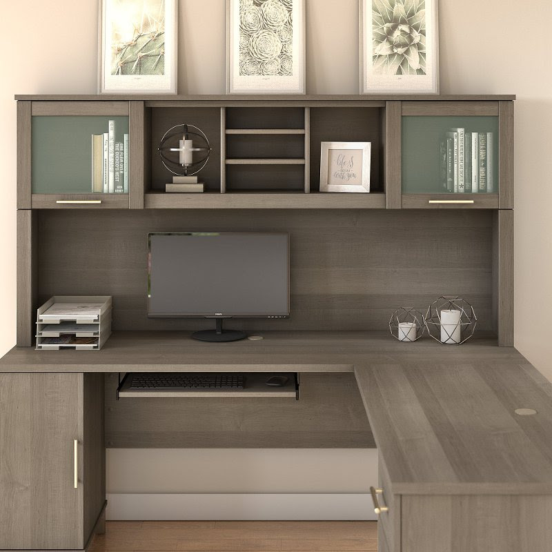 Ash Gray 72 Inch Hutch For L Shaped Desk Somerset Rc Willey Furniture Store