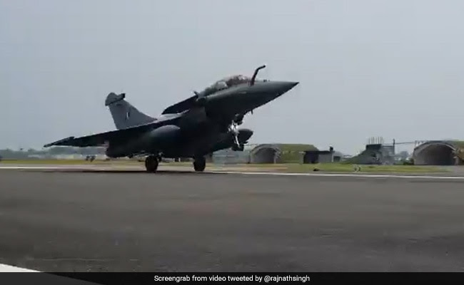 Watch: Rafale Fighter Jet Lands At Ambala Air Base