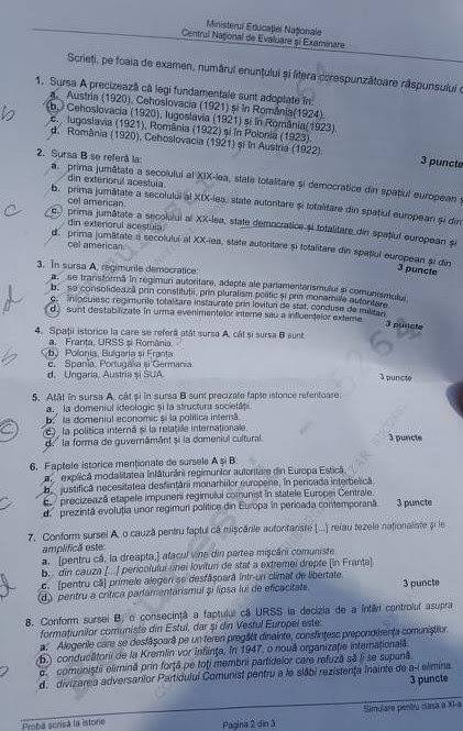 Simulare bac 2021 istorie : Simulare Bac 2019 Istorie Subiecte La Istorie La Simularea Bacalaureatului 2019 Hotnews Mobile