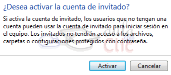 Activar cuenta invitado