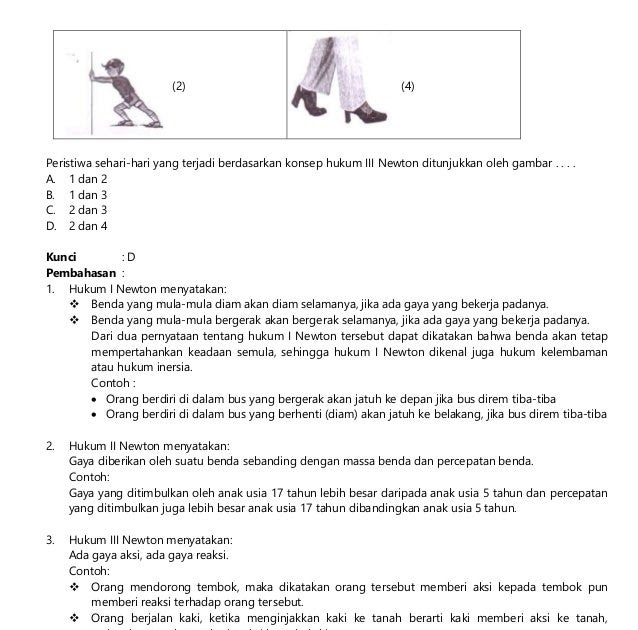 Rumus Dan Contoh Hukum Newton 1 2 Dan 3 - Contoh Wa
