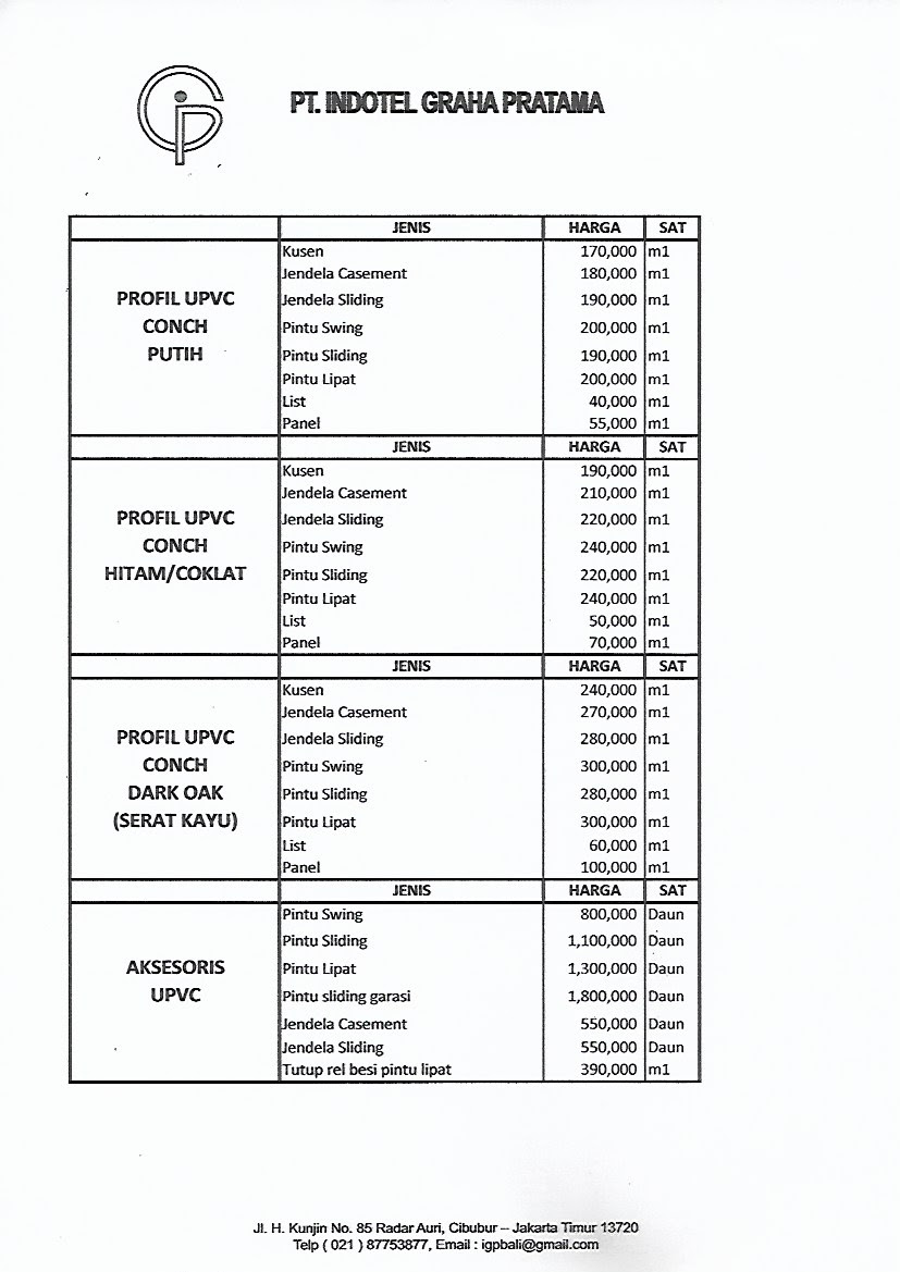 Harga Pintu Garasi Upvc Dari Upvcjakarta Com