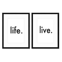 Life and Live 21 Inch x 27 Inch Wall Art, Set of 2