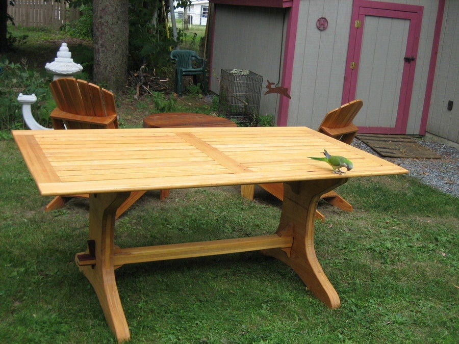 Crav: Detail Free woodworking plans trestle tables