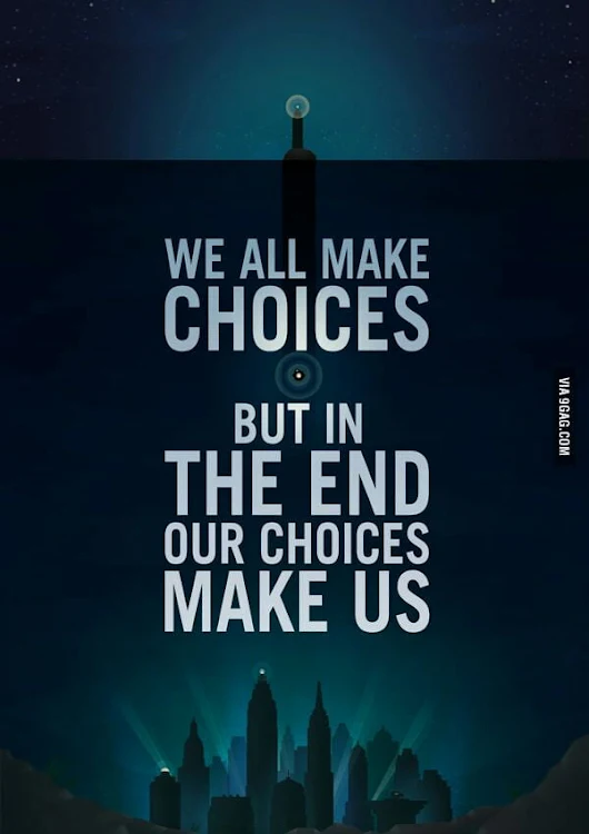 The End: Choices Make Us: Tricks, Trades, Treats, Effects Never End. The Beat Goes On.