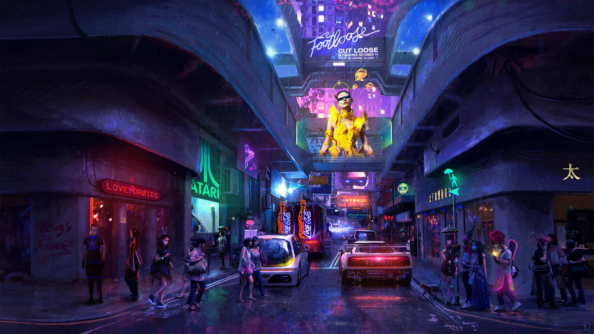 4k Wallpaper Neon City Wallpaper 1920x1080