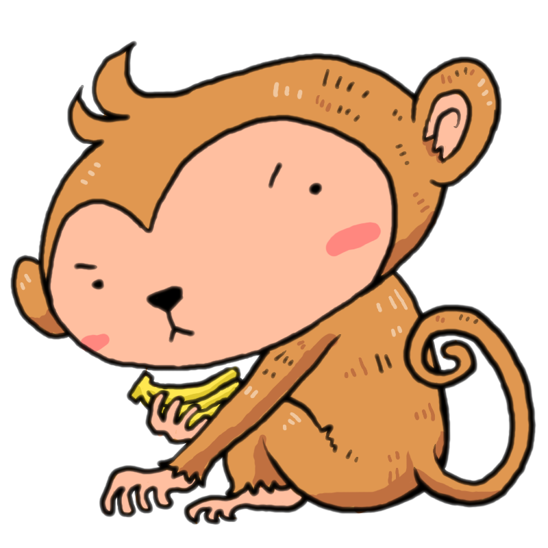 かわいい動物画像 最高の猿 イラスト かわいい