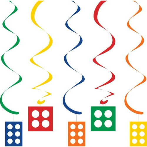 We found some great ninjago party ideas from catch my party. Party Decoration 5 X Lego Themed Block Birthday Party Foil Dizzy Dangler Hanging Decorations 91cm Home Furniture Diy