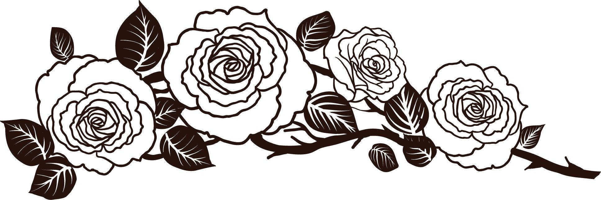 モノクロ 薔薇 つる イラスト 最高の壁紙のアイデアcahd