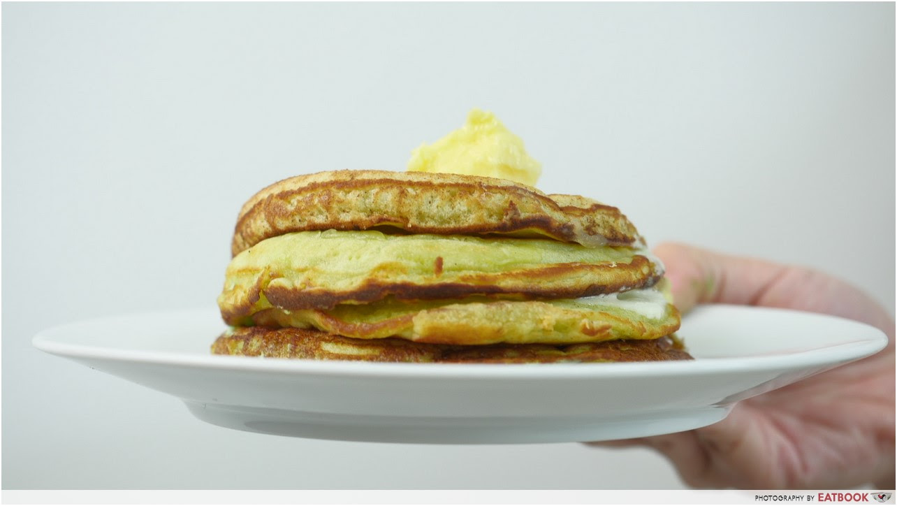 My pandan pancakes recipe is very easy to whip up and it tastes delicious with the pandan flavour! Kaya Pancakes With Pandan Syrup Recipe Easy To Make Pancakes With A Local Twist Eatbook Sg New Singapore Restaurant And Street Food Ideas Recommendations