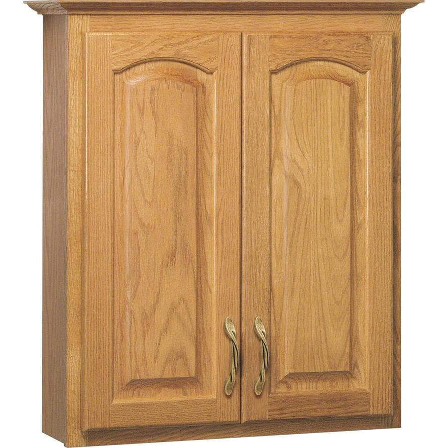 Enjoy free shipping on most stuff, even big stuff. Project Source 25 5 In W X 29 In H X 7 5 In D Golden Bathroom Wall Cabinet In The Bathroom Wall Cabinets Department At Lowes Com