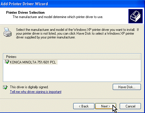 Konica minolta 751 601 pcl now has a special edition for these windows versions: Bizhub751 Printing