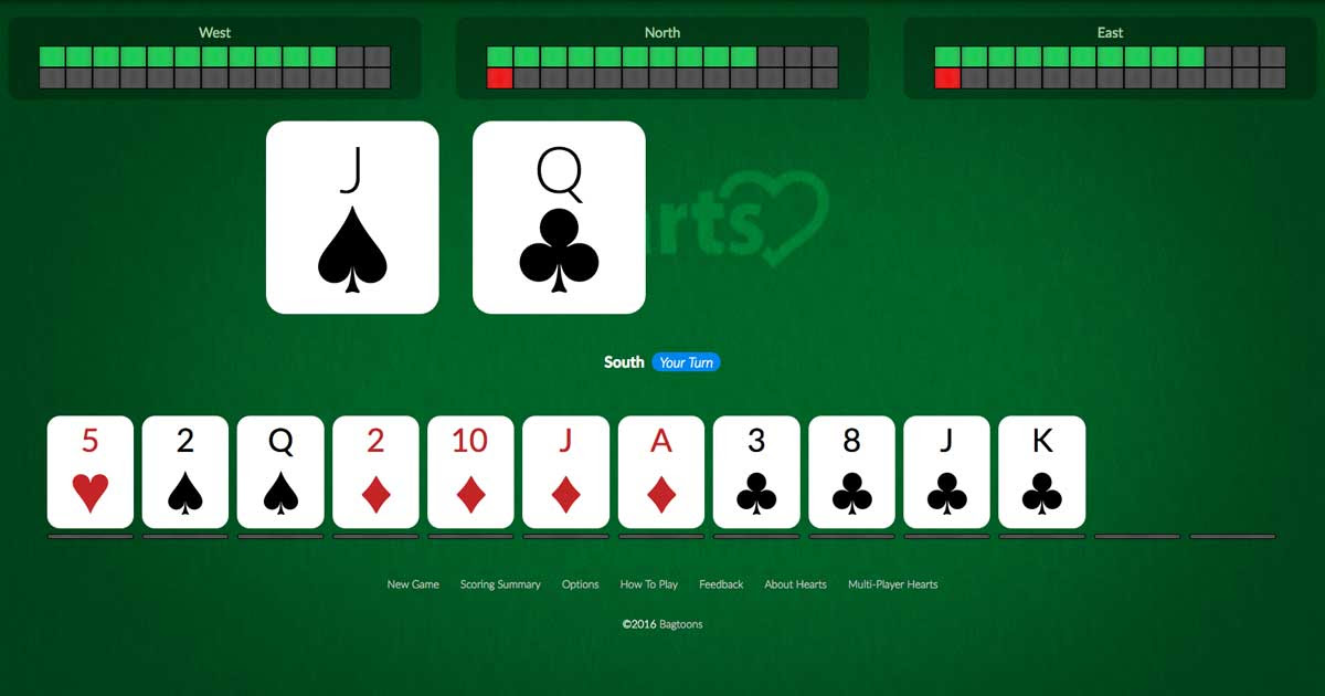 In the first round, players pass to the person on their left. Hearts Card Game Online The Game Of Hearts