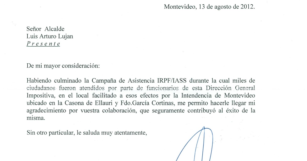 Carta De Agradecimiento Al Director De Un Colegio - w Carta De