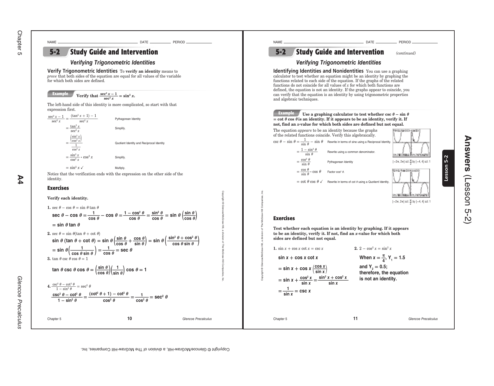 The pdf resources below are password protected. Glencoe Precalculus Worksheet Answers Promotiontablecovers