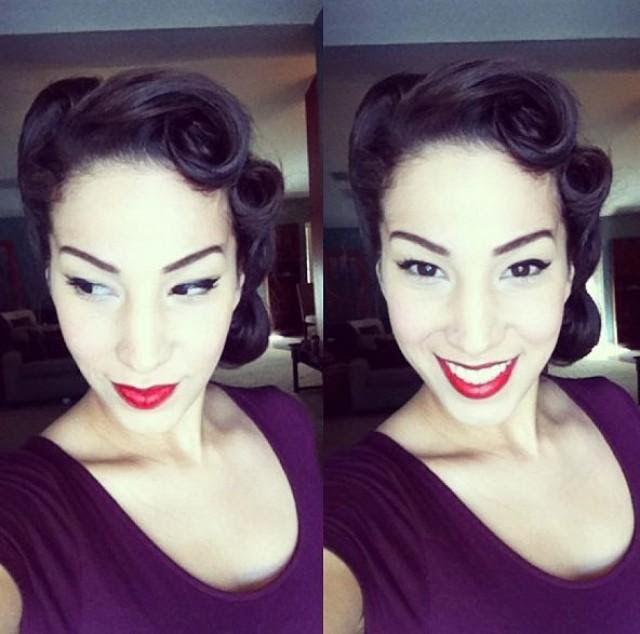 Pin up hairstyles are representative for the 1940s. Wedding Hairstyles 50 S 2033227 Weddbook