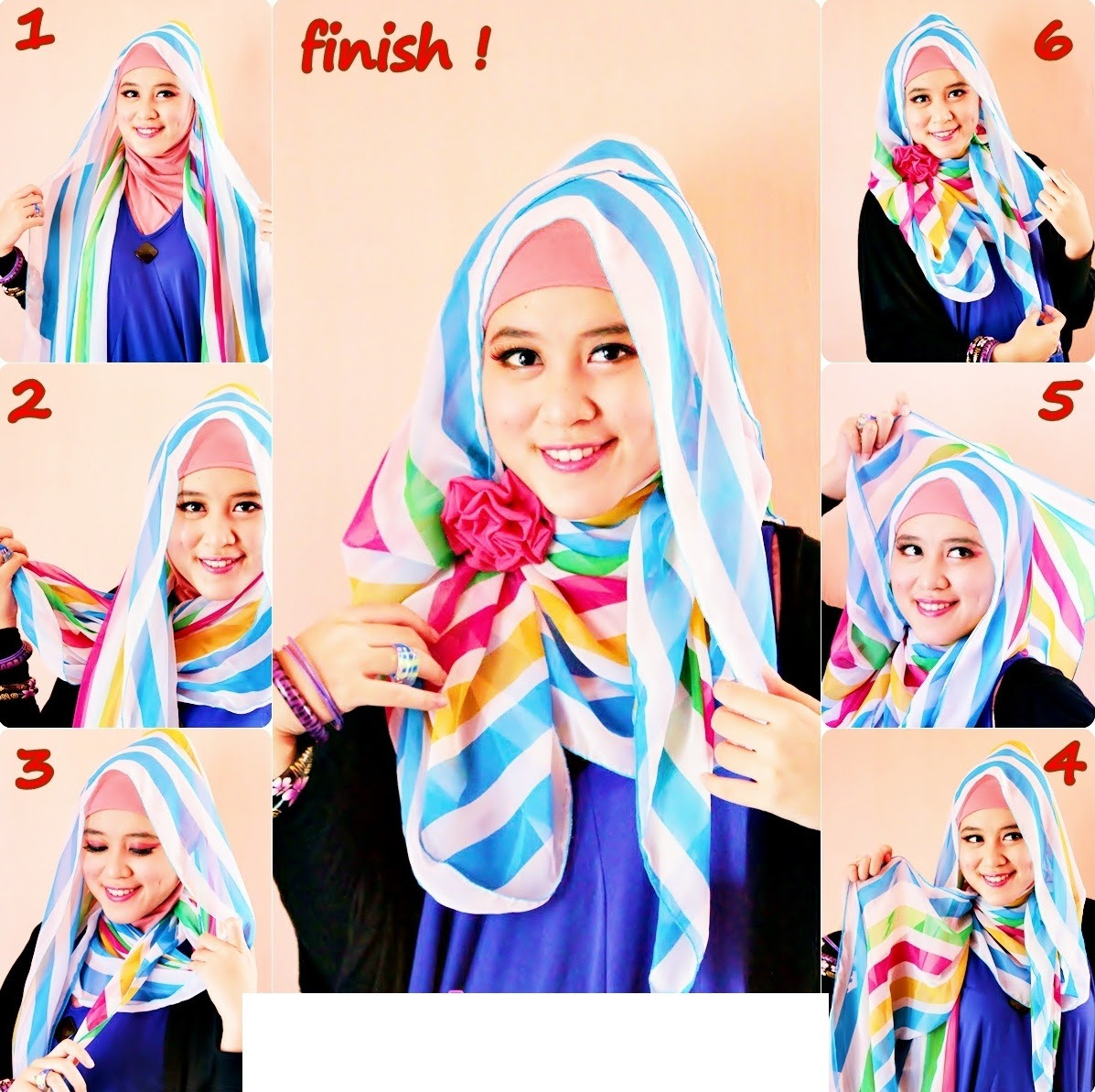 20 Gambar Lengkap Tutorial Hijab Pesta Berkacamata Paling Baru